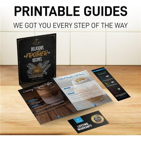 Zulay Milk Frother Handheld Electric Coffee Whisk Foam Maker with Batteries - Picture 5 of 7